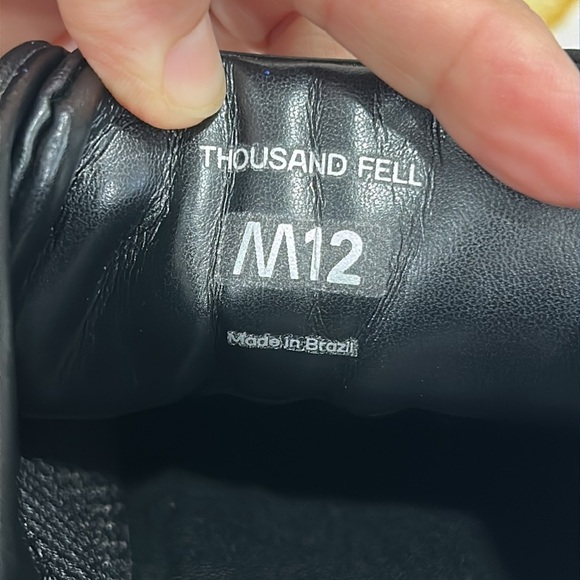 Thousand Fell Men's Lace Up Sustainable Bio Minimalist Sneakers in Black - 12 - Picture 11 of 12